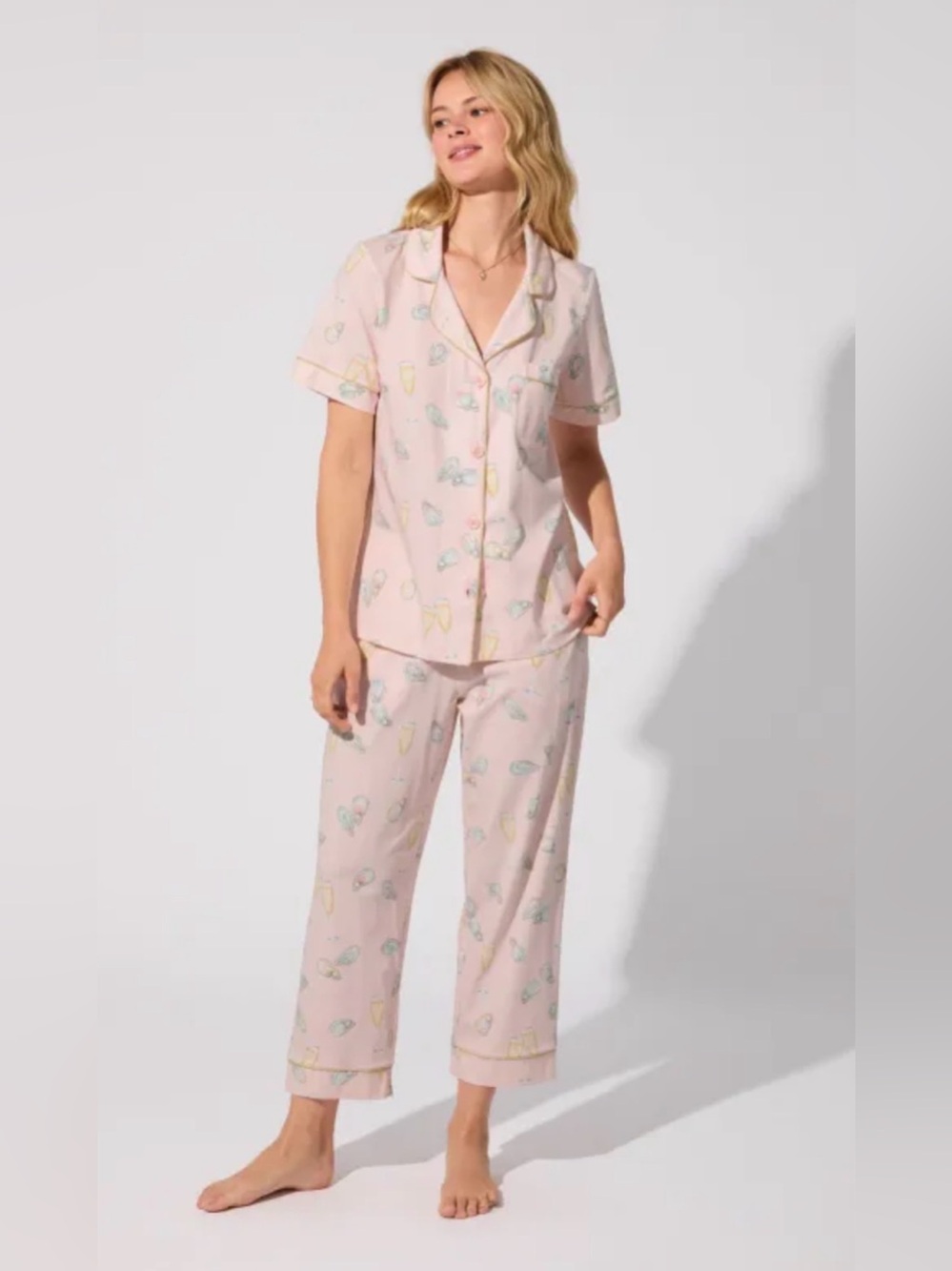 BedHead PJs Oysters & Champagne Pajama Set Pink NWT size 2x